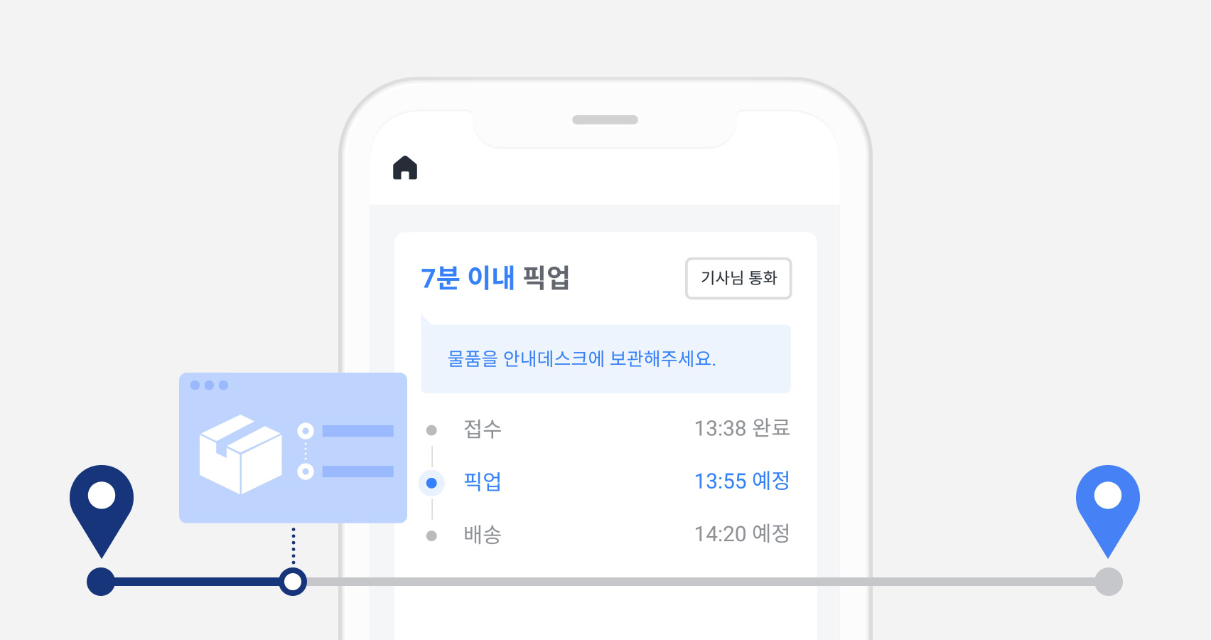 거절 없이 정해진 시간 안에, 스마트 배송
