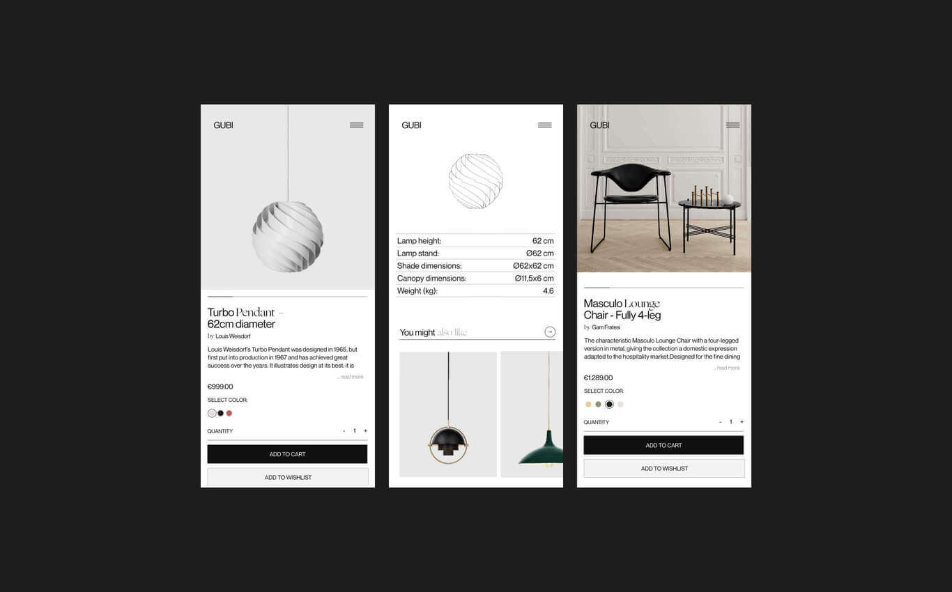 GUBI FURNITURE PRODUCT