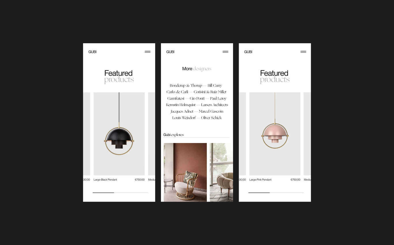 GUBI FEATURED PRODUCTS